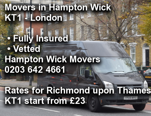 Movers in Hampton Wick KT1, Richmond upon Thames